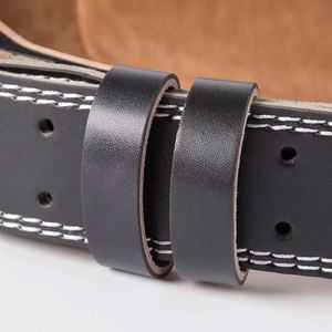 Ceinture de musculation en cuir de vachette pour homme, sangle réglable, ceinture de musculation de haute qualité, design élégant. - Product Image 4