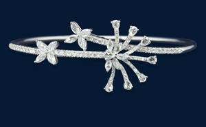 Lab Grown Diamond <b>Bracelet</b> Trendy Designer Fancy Open Cuff <b>Bracelet</b> Unisex Adjustable Gold Plated Diamond Party Wear Jewelry - Product Image 1