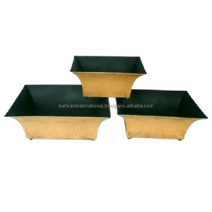 Juego de macetas de flores de metal de 3 piezas para el hogar y restaurante, accesorios decorativos para macetas florales - Product Image 1