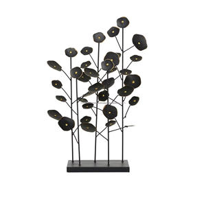Sculpture de fleur en métal noir audacieux Pièce maîtresse de table de luxe Accent décoratif artistique pour les intérieurs élégants modernes - Product Image 1