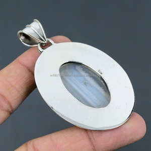Colgante de Plata de Ley 925, piedra preciosa de ágata Botswana, colgante hecho a mano, colgante de diseñador, regalo para aniversario - Product Image 3