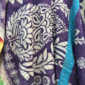 Caftán vintage de algodón Kantha para mujer, hecho a mano, estilo bohemio, para estar en casa o la playa. - Product Image 6