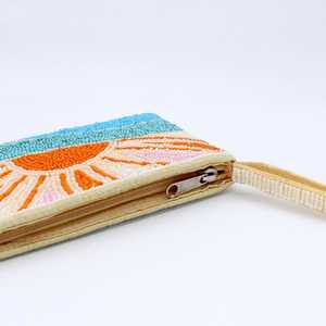 Petite pochette à monnaie perlée légère et ajustable, style bohème, motif uni, pour voyage et usage quotidien - Product Image 1