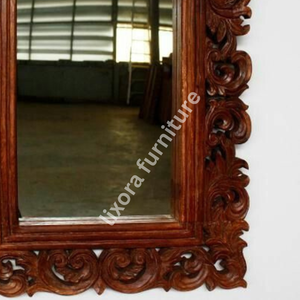 Luxury Handcrafted Solid Wood <b>Wall</b> <b>Mirror</b> Frame Ornate Royal Victorian Scroll Carving Mahogany Brown - Product Image 2