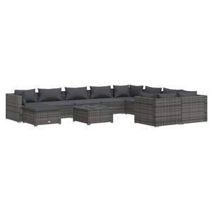 Conjunto de Muebles de Jardín de Poliratán Gris Antracita con Cojines - Product Image 2