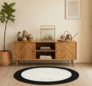 <b>Large</b> Living Room Handmade Jute <b>Rug</b> 8x10 ft Braided Natural Fiber Round Bohemian Style Eco-Friendly Solid Color - Product Image 2
