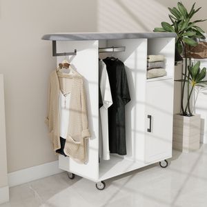 Carrello Compatto Multifunzione con Asse da Stiro e Ruote per Lavanderia - Product Image 6