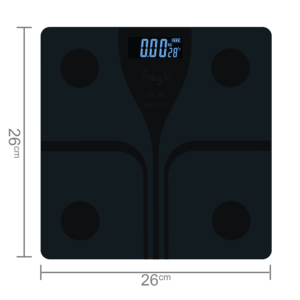Balance de salle de bain numérique Froskie avec écran LCD, mesure du poids par Bluetooth, précision de 0,1 kg, capteur à quatre points, verre trempé - Product Image 2
