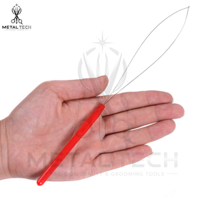 Factory Custom Logo Hair Extension Loop <b>Needle</b> Wire Pulling Hook Tool For Micro Ring <b>Bead</b> Extension Salon Accessories - Product Image 4