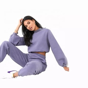 Survêtement en coton avec Logo personnalisé pour femmes, vêtements de sport en Spandex, vente en gros, 2021 - Product Image 3