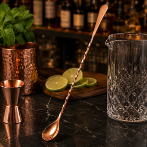 Cuchara de Bar de Cobre para Cócteles, Cuchara Mezcladora con Mango Trenzado, Agitador para Bartender, Mezclador de Bebidas Largas para Bar, Café, Mocktails, Cocina y Hogar - Product Image 2
