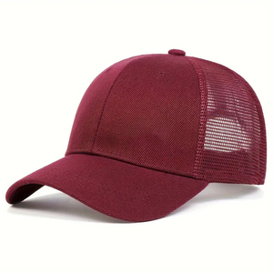 Gorra de Béisbol Unisex Negra de Malla, 6 Paneles, Ajustable, Color Sólido, Estilo Casual Deportivo, Primavera Verano, Tejido Transpirable e Impermeable, 3D - Product Image 4