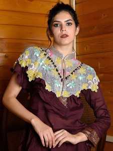 Elegante Pañuelo de Boda Bordado de Poliéster con Ribete de Encaje Floral, Talla Adulto, Chandni Export House, Hecho en India, ODM - Product Image 2
