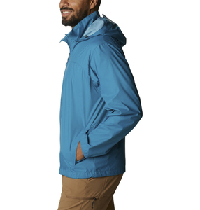 Chaqueta Cortavientos Azul con Capucha para Hombre, Ropa Casual para Exteriores, Impermeable, de Poliéster, Corte Regular, Estilo Otoñal - Product Image 3