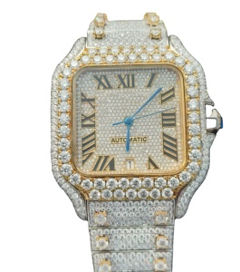 หายาก VVS Moissanite นาฬิกาออกแบบดอกไม้น้ำแข็งเต็มรูปแบบนาฬิกาเพชร rtiers สุดหรูสำหรับผู้ชาย - Product Image 5