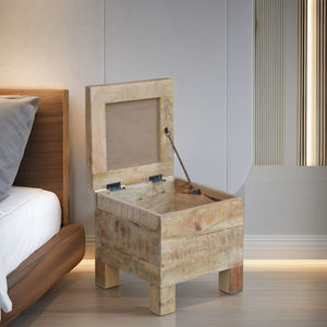 Boîte de rangement ou tabouret en bois massif, avec fonctionnalités réglables, design multifonctionnel, écologique et durable - Product Image 2