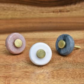 ลูกบิดหินอ่อนทองเหลืองขัดเงามือจับตู้โลหะและหินอ่อนหรูหราผลิตในอินเดีย - Product Image 4