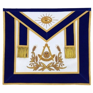 Tablier de Maître Ancien de la Loge Bleue en Velours Violet avec Broderie Dorée à la Main, Régalia Maçonnique, Tablier de Loge Ceremoniel de Franc-Maçon, Qualité Supérieure - Product Image 1