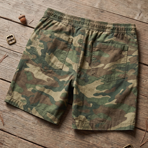 <b>Men</b> Camouflage Printed <b>Shorts</b> High Drawstring Waist Printed <b>Shorts</b> <b>Mens</b> Casual Style 100% Polyester With Pockets <b>Camo</b> <b>Shorts</b> <b>Men</b> - Product Image 2
