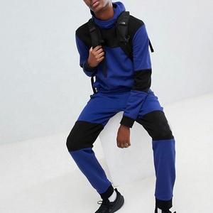 High Quality Men's Homme Slim Fit Tracksuit Set Zip Up Hoodie Fitted Cuffs Skinny Joggers Color Block Sweat Suit - Product Image 5