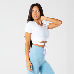 Top Corto Deportivo de Verano para Mujer, 100% Algodón, Ligero, Ajustado, Cómodo, de Secado Rápido y Elástico, con Cuello en V - Product Image 2