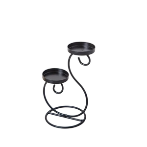 Porte-bougie en fer noir avec motif en spirale pour la décoration de la maison, support en métal durable - Product Image 3