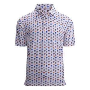 เสื้อกอล์ฟผู้ชายแบบถักพิมพ์ลายดิจิตอลตามสั่ง ขายส่ง คุณภาพสูง ผ้าสแปนเด็กซ์ผสมคอตตอน ซึมซับเหงื่อ แห้งเร็ว - Product Image 1