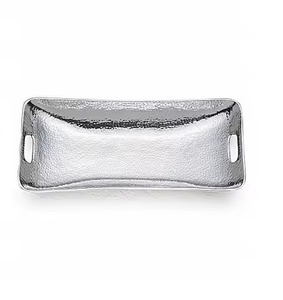 Plateau de service rectangulaire en métal, fait main, poli, design minimaliste, couleur unie, plateau martelé - Product Image 4