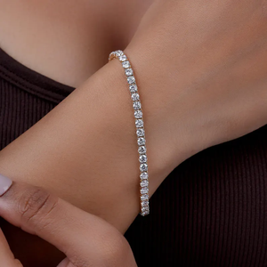 กำไลข้อมือเพชรเทียมทรงกลมเจียระไนแบบบริลเลียนท์ น้ำหนักรวม 7.35 กะรัต ระดับความสะอาด VVS2 สี E-F ได้รับการรับรอง ดีไซน์หรูหรา - Product Image 5