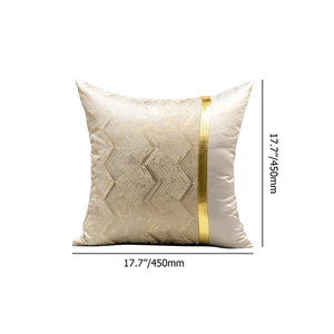 18'' X 18'' Modern for off White & Gold Cushion Protector PU Leather Throw <b>Pillow</b> <b>Cover</b> for Home Decorative Purpose - Product Image 5