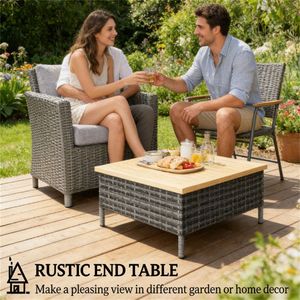Tavolino da Esterno Grigio per Terrazza e Giardino (Solo Tavolo) - Product Image 2