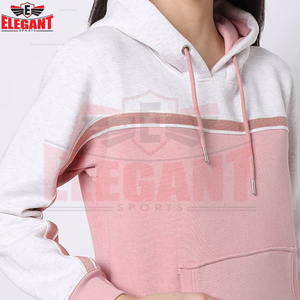 Wholesale Fashion <b>Women</b> Tracksuit Set Casual Zip-Up Hoodie And <b>Jogger</b> Pants In Pink And <b>White</b> Color Track Sets - Product Image 4