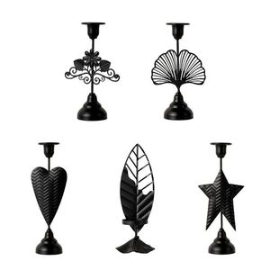 Black Iron <b>Candelabra</b> With Five Arms For Home Decoration Durable Metal Candle Holder - Product Image 2