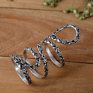 Handmade 925 Sterling <b>Silver</b> Triple Loop Arthritis Splint <b>Ring</b> - <b>Adjustable</b> Multi-Joint Finger Support - Product Image 5