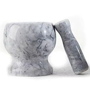 Mortero y pilón de mármol de alta resistencia para cocina, para moler especias, hierbas, semillas e ingredientes naturales. - Product Image 1