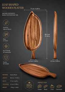 Hand Carved Wooden Serving <b>Platter</b> Artisan Natural Wood Craft Sustainable Wooden Serving <b>Platter</b> Eco Friendly Kitchen and Dining - Product Image 4