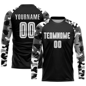 Custom Camo Soccer Jersey Sublimated Short Sleeve Crew Neck Team Uniform Black White Unisex Sportswear Soccer Jersey - Product Image 3