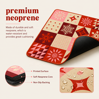 Tapis de Mahjong Pliable Flocon de Neige de Noël Personnalisé en Gros 33x33 Pouces en Néoprène Premium Antidérapant pour Table de Poker, Ensemble Cadeau OEM