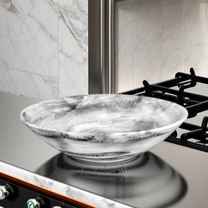 ชามซุปหรือแกงกะหรี่เรซินคลาสสิกที่สวยงามพร้อมลวดลายหินอ่อนหรูหราเพื่อการรับประทานอาหารที่ไร้กาลเวลา - Product Image 1