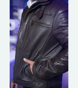 Chaqueta de Motero de Invierno para Hombre Personalizada al por Mayor con Cuello de Lana, Chaquetas de Cuero Genuino de Alta Calidad a la Moda con Logotipo Personalizado OEM 2026 - Product Image 1