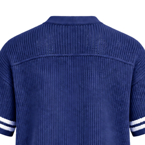 เสื้อเจอร์ซีย์คอวีถักลายทางสีน้ำเงินกรมท่า แขนสั้น ระบายอากาศได้ดี ทรงโอเวอร์ไซส์ สไตล์ลำลอง เหมาะสำหรับทีมกีฬา - Product Image 6