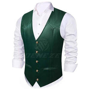 Gilet en cuir léger de haute qualité avec logo personnalisé, vêtement de mode très vendu pour hommes - Product Image 2