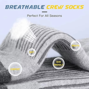 Crew Athletic <b>Socks</b> Solid White Knitted Breathable Cotton Bamboo Fiber for <b>Running</b> Adults Summer Season - Product Image 5