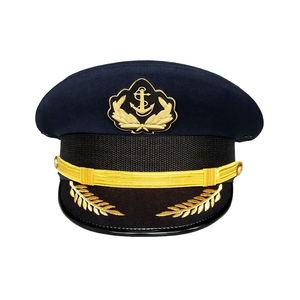 Casquette de Cérémonie Professionnelle en Coquille d'Avocat avec Bordure Dorée, Visière Noire et Emblème Métallique – Coiffe Formelle en Gros - Product Image 4