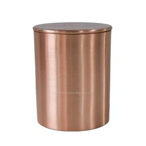 Recipiente para Velas de Cobre Hecho a Mano, Ecológico, Resistente al Calor, con Acabado Mate, Logotipo Personalizado, Recipiente para Cera, Capacidad de 18 Onzas, Decoración del Hogar - Product Image 1