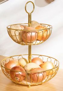 Luxury Multi Layer Metal <b>Fruit</b> Basket Rack Kitchen Countertop <b>Storage</b> Organizer for home hotel restaurant - Product Image 2