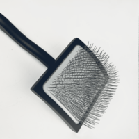 EVERSHARP Brosse démêlante professionnelle classique simple en caoutchouc à picots longs noirs, grande taille, facile à utiliser pour chats et chiens