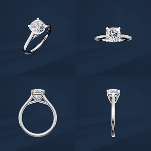 Anillo de Diamante con Corte Brillante en Platino Pt950, Anillo de Compromiso Clásico para Mujer, Diamante Cultivado en Laboratorio con Certificado IGI - Product Image 6