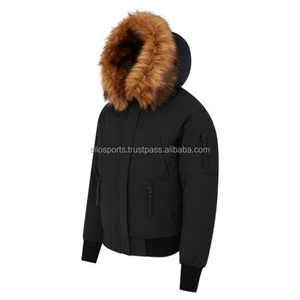 เสื้อแจ็กเก็ตสำหรับผู้หญิงสีดำเข้มพร้อมปกขนสุนัขจิ้งจอกเสื้อแจ็คเก็ตแฟชั่นสำหรับฤดูหนาวให้ความอบอุ่นคุณภาพสูง100% - Product Image 3