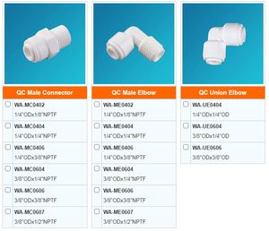 Conexión rápida 1/4 O.D. Válvula de retención de plástico X 1/8 NPT para filtro de agua de ósmosis inversa Fuente de alimentación manual - Product Image 2